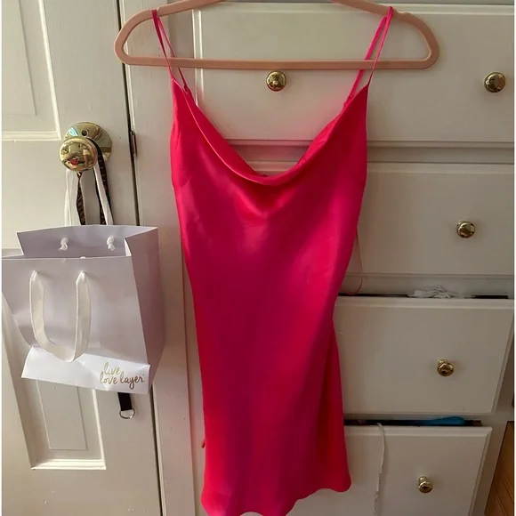strapless open back dress For Love and Lemons Glitter Slip Mini in Red – TrenLend main image 0